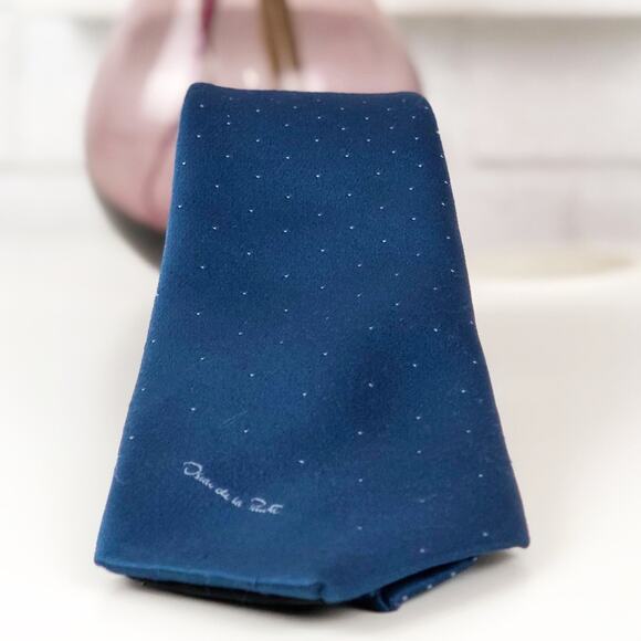 Oscar de la Renta Signature Blue Necktie‎ - Picture 1 of 8
